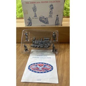 1993 American Pewter Collection Miniatures Dillards 4 Figures w/ Train in Box